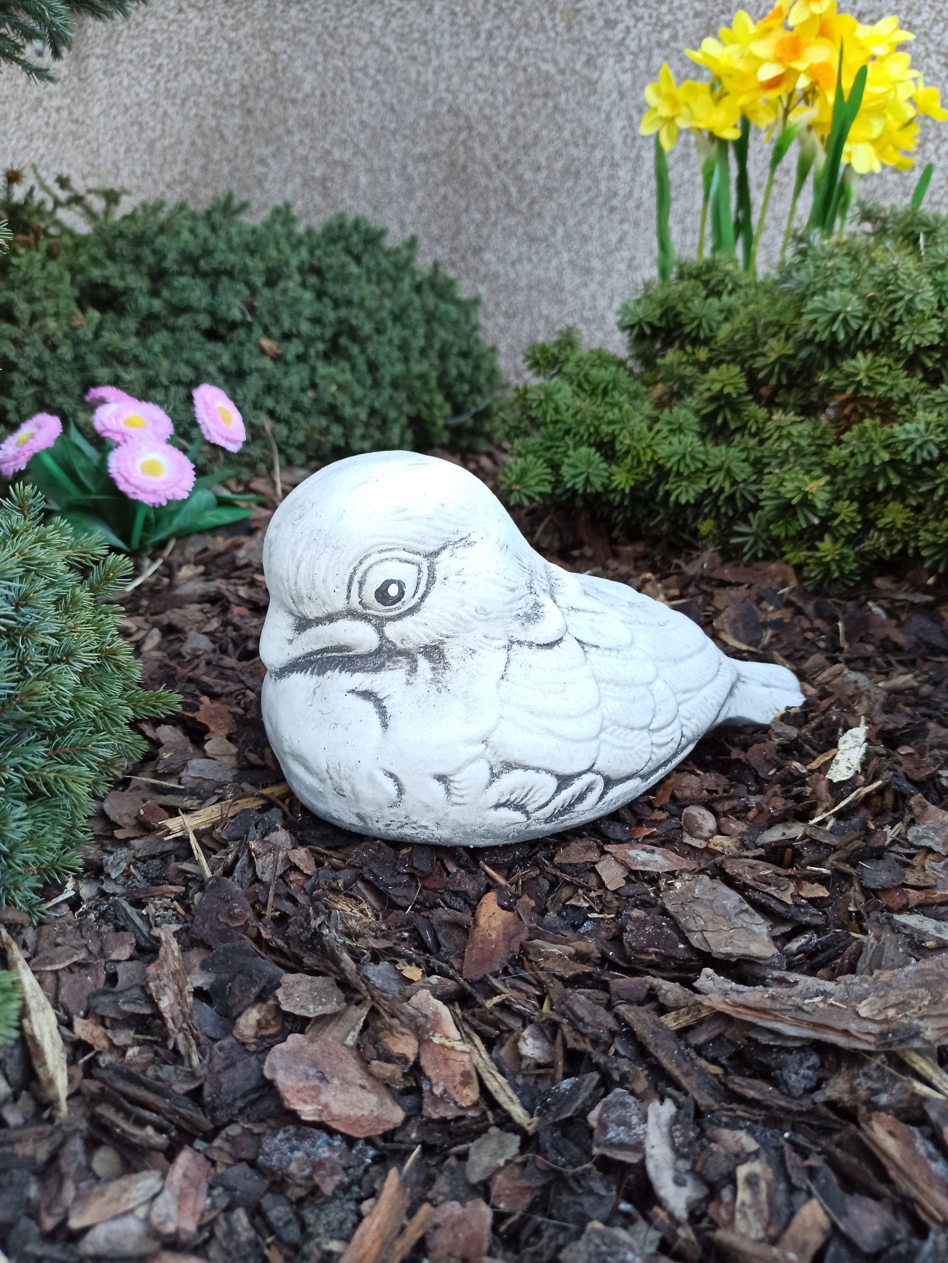 Statue de jardin de poussin, ornement extérieur de petit oiseau, figure de  moineau, sculpture de volaille, sculpture de petit oiseau, décor de  moineau, figurine mignonne de moineau -  Canada