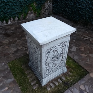 Beautiful Greek Column With Patterns, Ancient Greek Decor, Pedestal Sculpture, Antique Bohemian Stand, Large Rack, Lawn Ornament, Yard Art