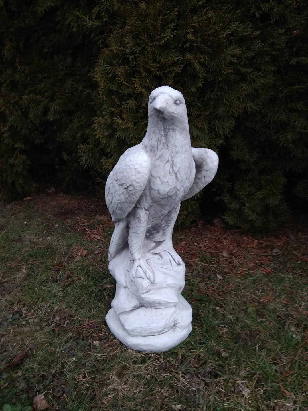 Large Eagle Statue Stone Hawk Sculpture Concrete Bald Eagle Etsy
