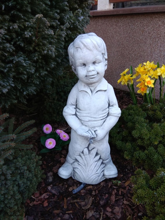 Peeing Boy Statue Garden Fountain Concrete Boy Children Etsy
