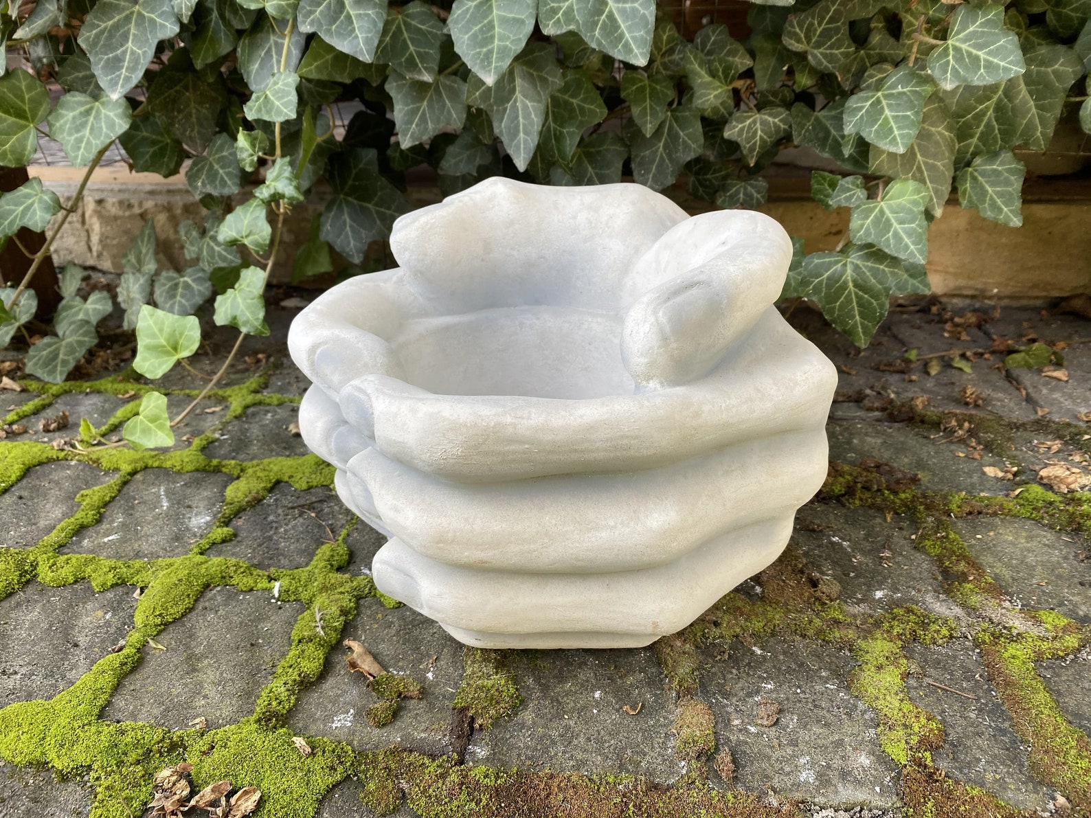 Concrete Hands Outdoor Planter Hand Planter Flower Pot Stone Etsy