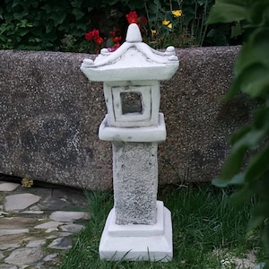Stone Lantern: Concrete Zen Pagoda Sculpture for Garden