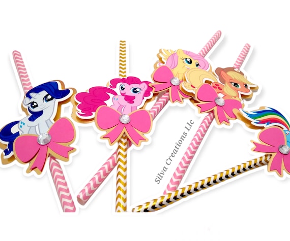 My Little Pony Straws Pony Party Decor Girls Party Decor My Little Pony Party Favors Set of 10 Etsy