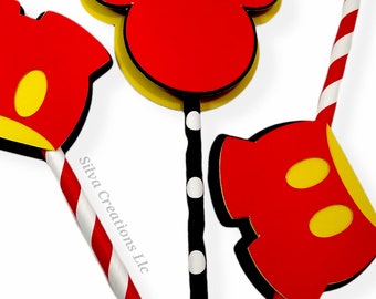 Mickey Mouse Party Straw - Mickey Mouse Party Favors - Mickey Birthday Party Straw - Mickey Party Table Décor - Party Straws