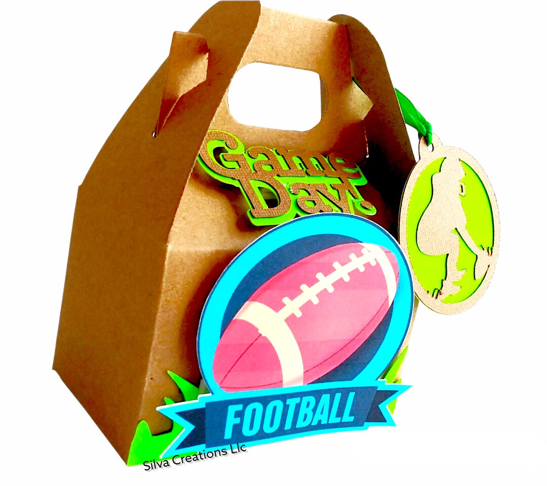 Football Favor Box Football Treat Box Football Gift Box Etsy