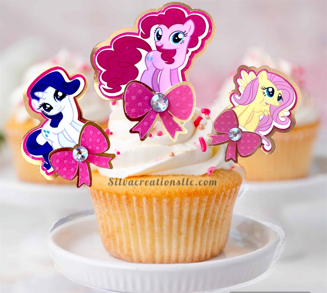 My Little Pony Inspired Cupcake Topper, Little Pony Party Favor, Pony Cupcake Topper, Pony Party