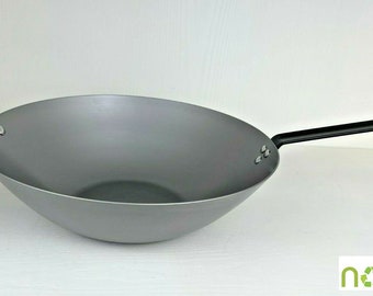 NAKED by WILKINSON 1888- 14" Wok. Eco-Friendly. Recyclable. Pre-Seasoned Carbon Steel. Lifetime Guarantee