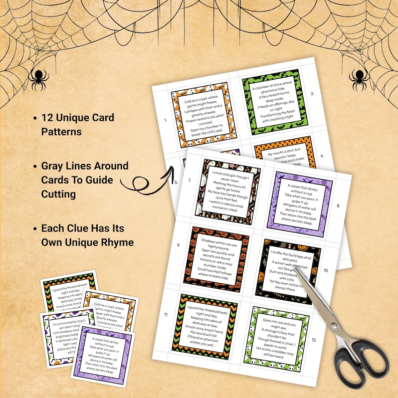 Halloween Scavenger Hunt for Adults, Printable Clue Cards, Indoor and ...
