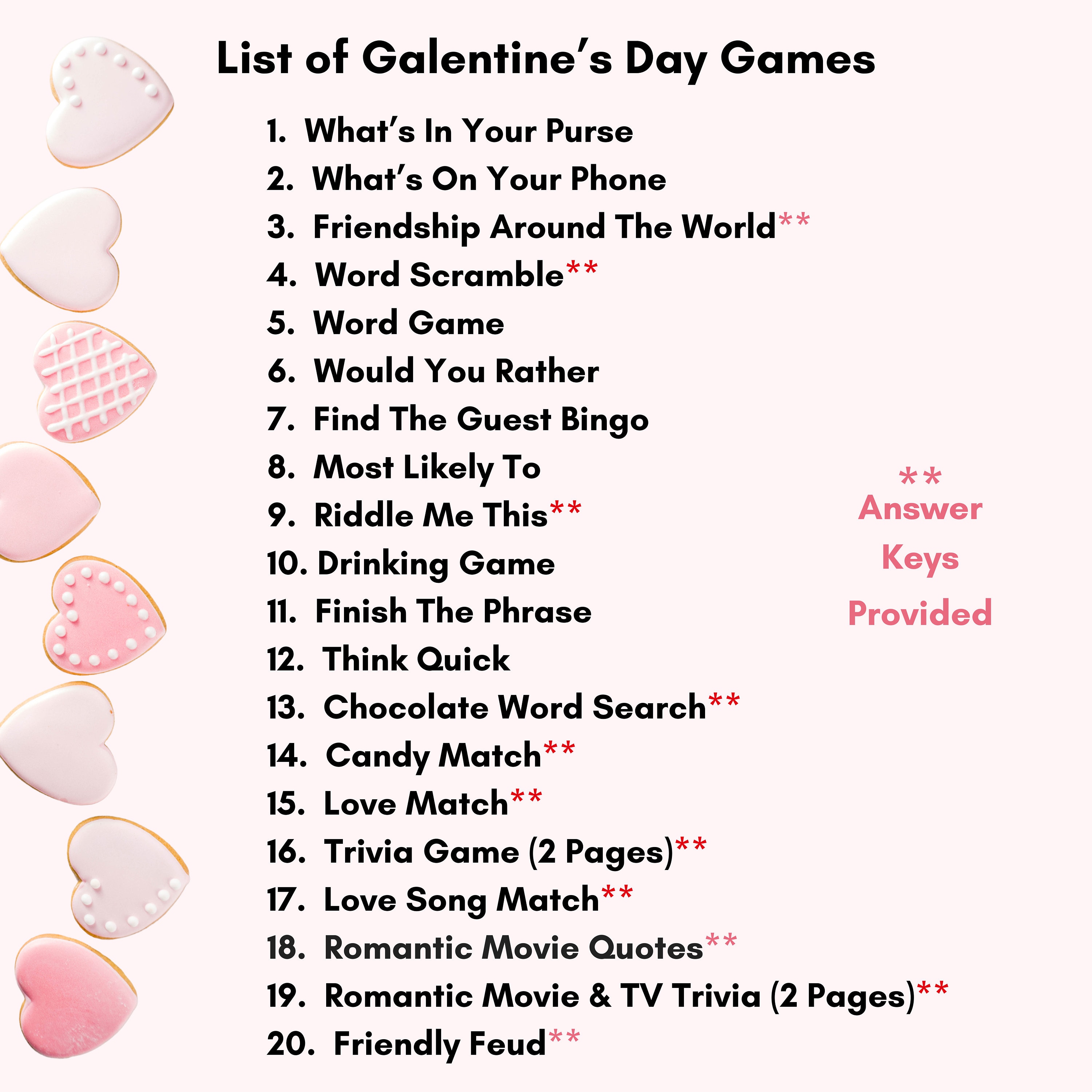 Galentines Day Party Games for Adults, Printable Galentines Day Games ...