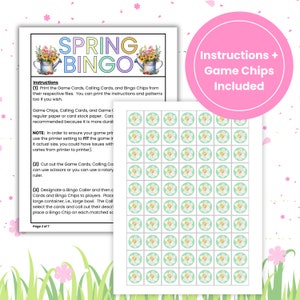 Printable Spring Bingo Games, Bingo Patterns, Springtime Bingo, Tea ...