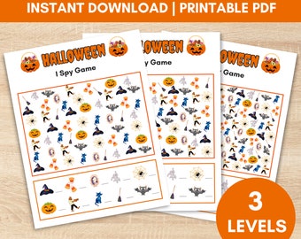 I Spy Game, Printable Halloween Party Game, Halloween Activities, Games For Kids, Games For Teens And School Kids, Family Game Night