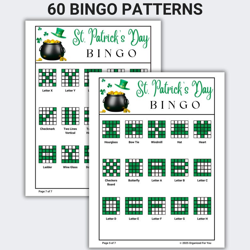 St Patricks Day Printable Bingo Game, Family Bingo Games for Kids ...