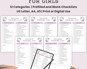 College Packing List For Girls, Dorm Room Essentials Checklist, Must Haves For College Students, Move In Packing Checklist