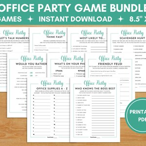 Office Party Games Printable, Ice Breaker Games For Work, Holiday Work Party Games, Staff Games, Icebreaker Game Bundle, Team Building Games