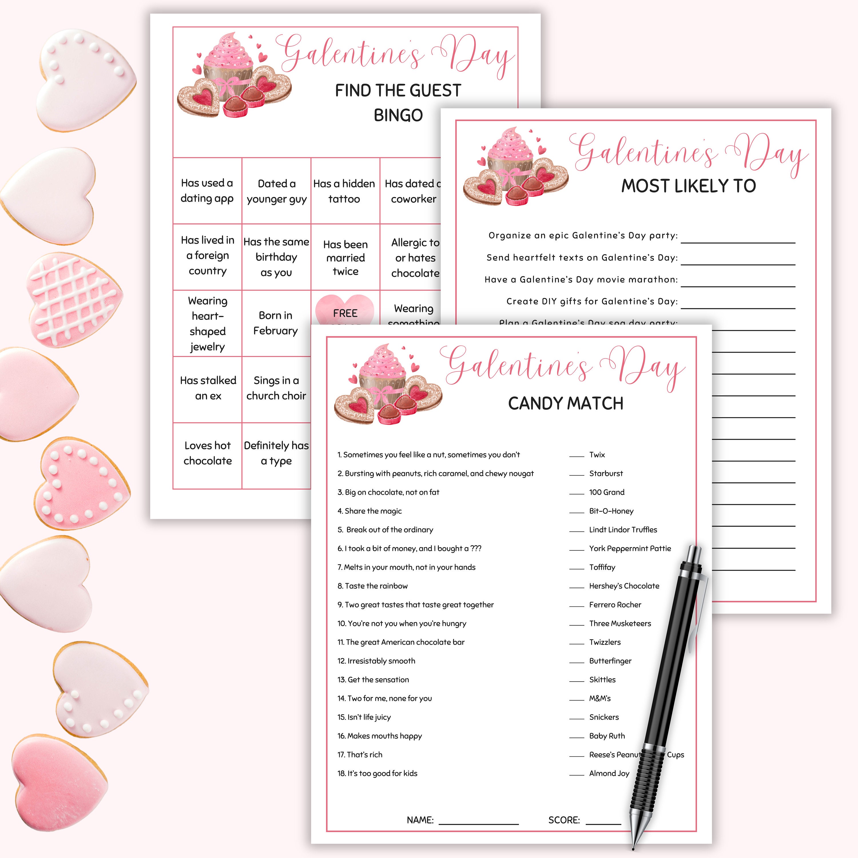Galentines Day Party Games for Adults, Printable Galentines Day Games ...