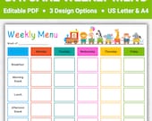 Editable Daycare Weekly Menu, Printable Childcare Menu Plan, Home Daycare Food Menu, Meal Planning Template, Weekly Meal Planner