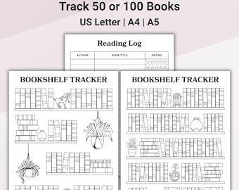 Bookshelf Reading Tracker, Printable Book Tracker, TBR Bookshelf Challenge, Reading Challenge PDF, Book Tracker Log, Coloring Page