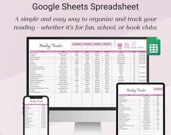 Simple Reading Tracker Spreadsheet, Reading Checklist, Book Journal ...