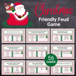 Christmas Friendly Feud Game, Family Game Night, Fun Office Group Games, Printable Feud Game, Work Party Games, Family Friendly Feud Game