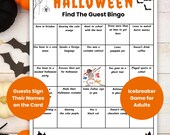 Find The Guest Bingo Game, Adult Halloween Game, Coworker Mix And Mingle Bingo, Group Icebreaker Games, Office Party Games, Printable Games