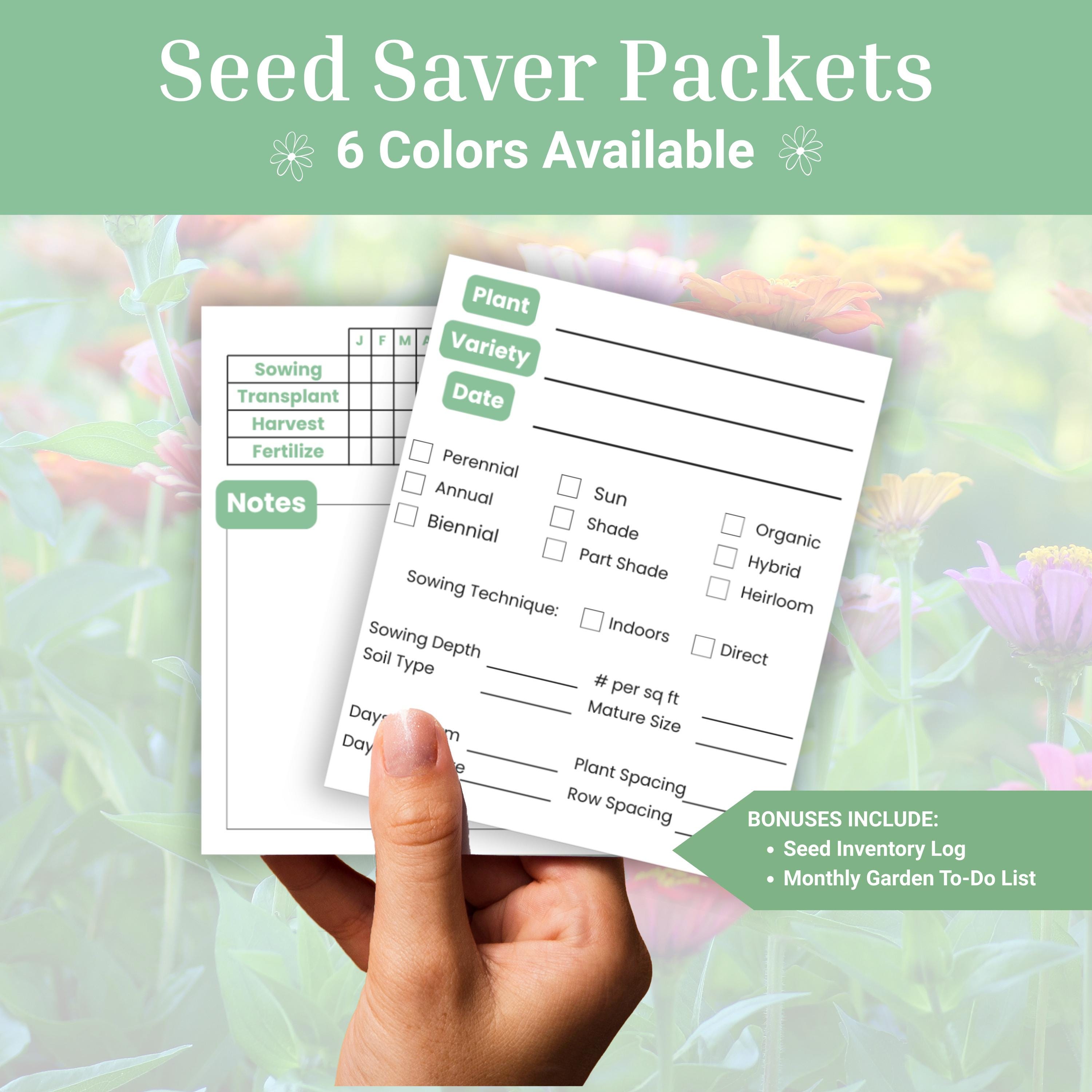 Garden Seed Saver Packet Template, Printable Seed Saver Envelopes ...
