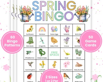 Printable Spring Bingo Games, Bingo Patterns, Springtime Bingo, Tea Party Games, Garden Party Games, Spring Activities, Adult Party Games