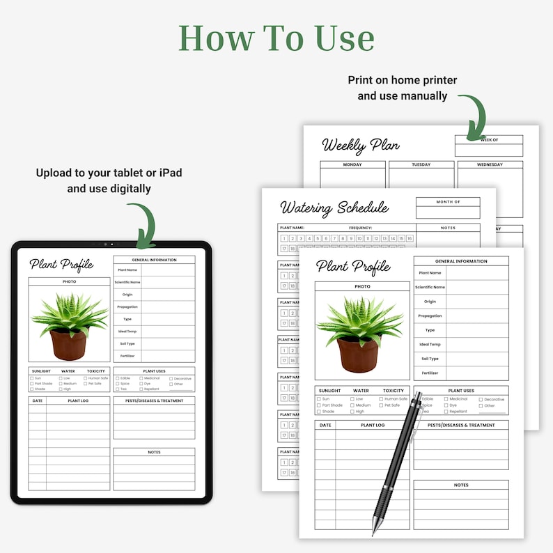 Plant Profile, Watering Schedule, Plant Care Journal, Houseplant Care Instructions Bundle, Gardening Printable, Plant Tracker, Plant Log image 6