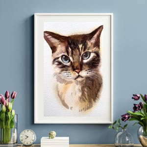 Handmade original Watercolor Pet Portrait | Dog Portrait | Cat Portrait | Animal Portrait | Custom Pet Portrait from Photo
