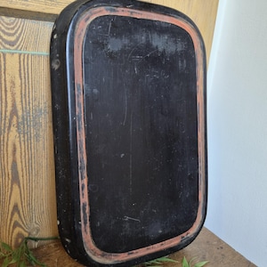 Antique | Rectangular blackened wood base for a bridal globe, statue base, vintage plant pot stand