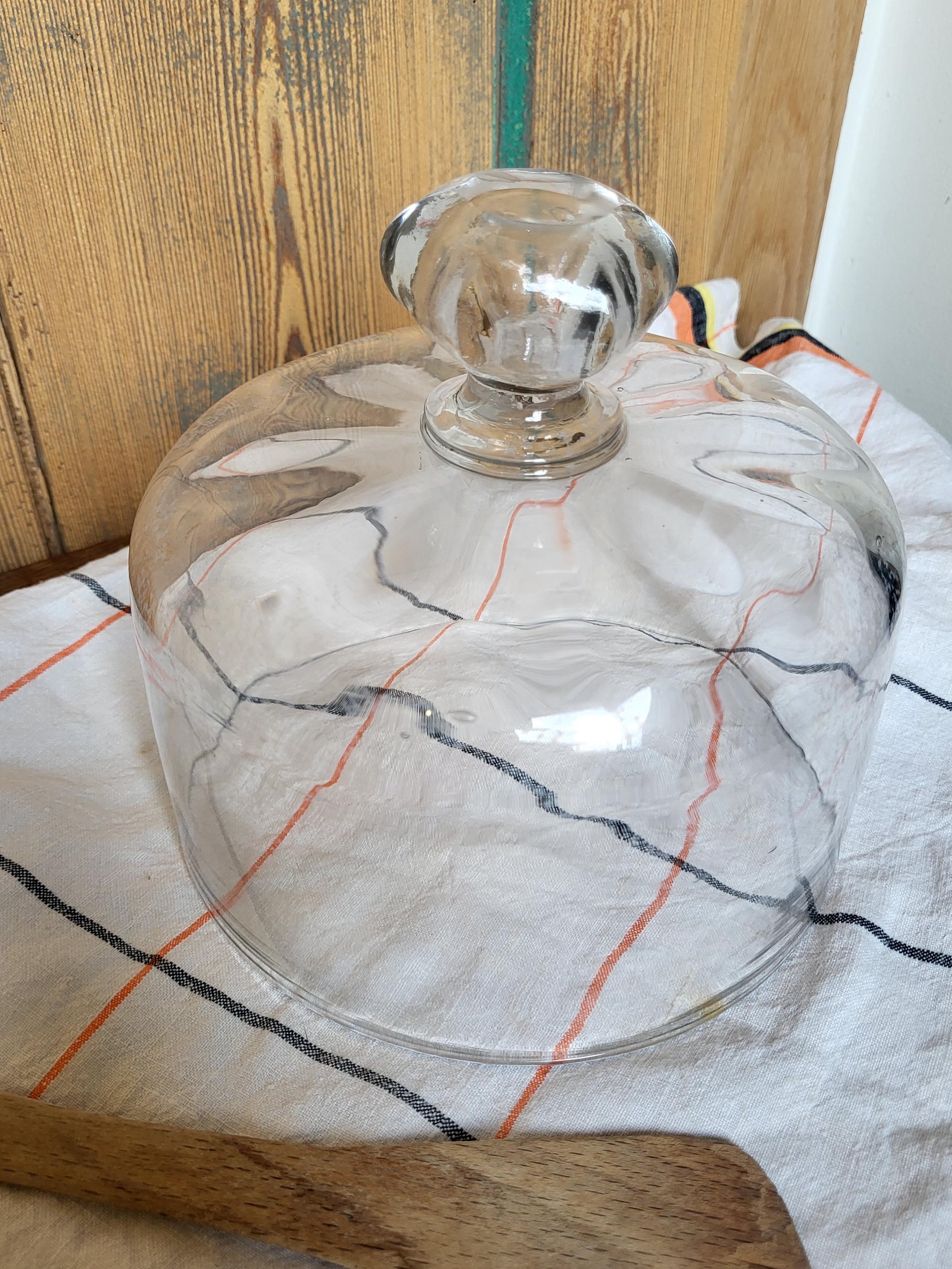 Ancienne Cloche à Fromage En Verre Du 19ème Siècle - Blanc (Parfait État)