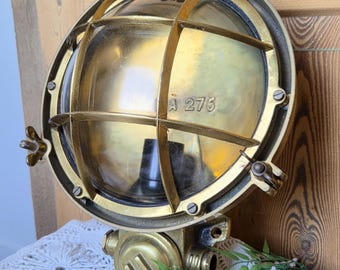 Lampe de coursive | Applique murale de bateau / sous marin | Hublot luminaire en laiton
