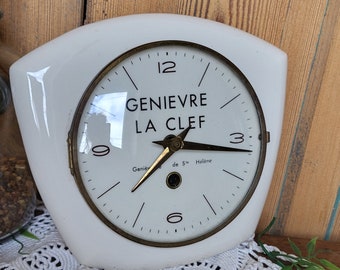 Vintage earthenware clock Genièvre La Clef