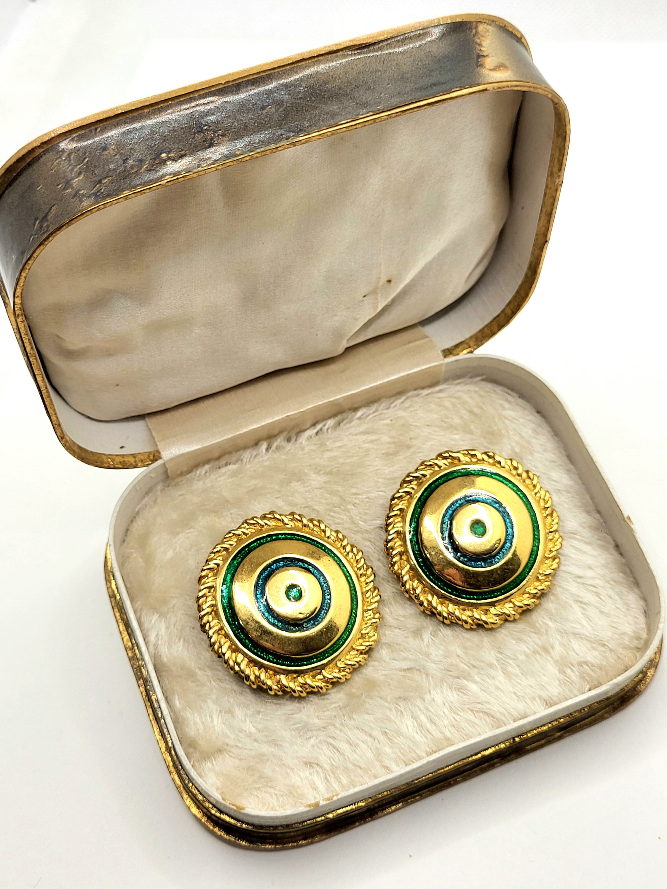 Boucles D'oreilles Vintage Clips - Imposantes Et Rétro - Occasion