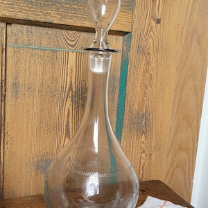 Very beautiful vintage engraved glass water carafe