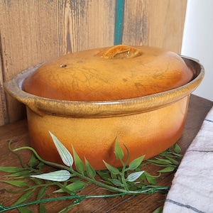 Old glazed earthenware pâté terrine - small traditional French dish