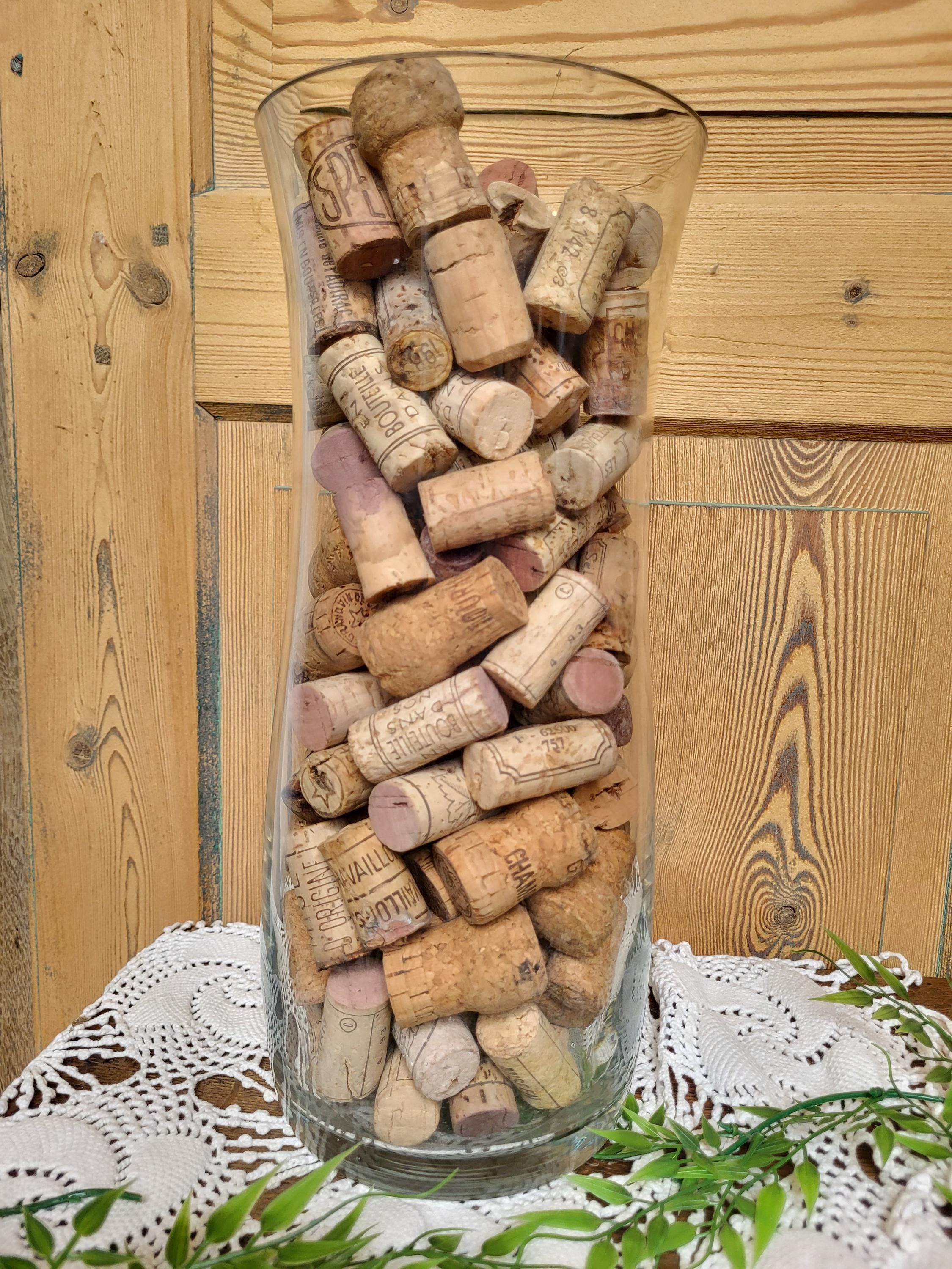 Vintage French | Large Decorative Vase Filled With Corks
