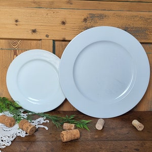 Assiette blanche vintage porcelaine/faïence