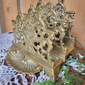 Antique French bronze desk letter holder