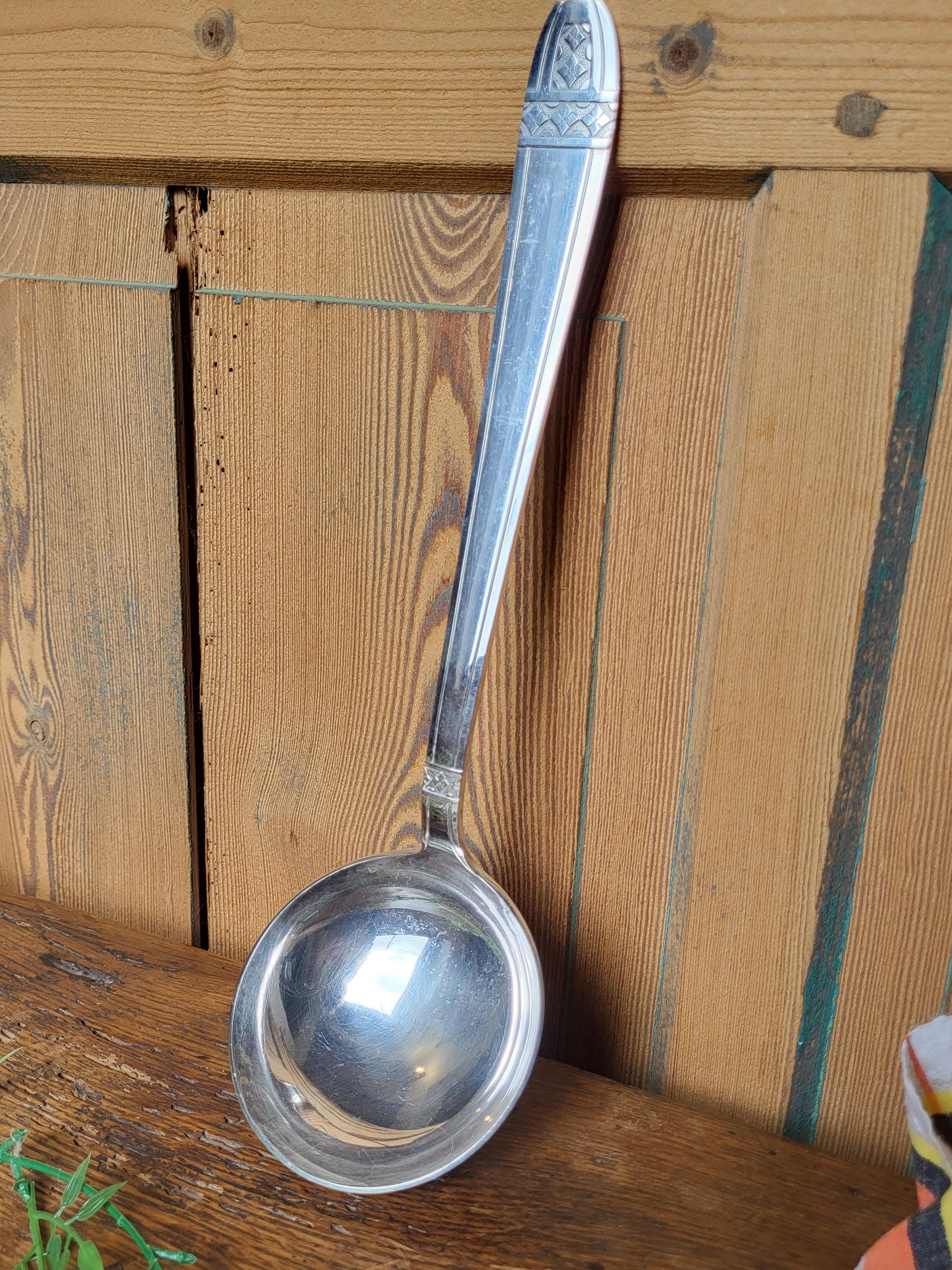 アンティークの大きな銀メッキ金属製おたま - Etsy 日本