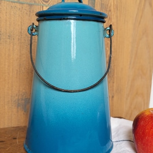 Pretty enameled milk jug
