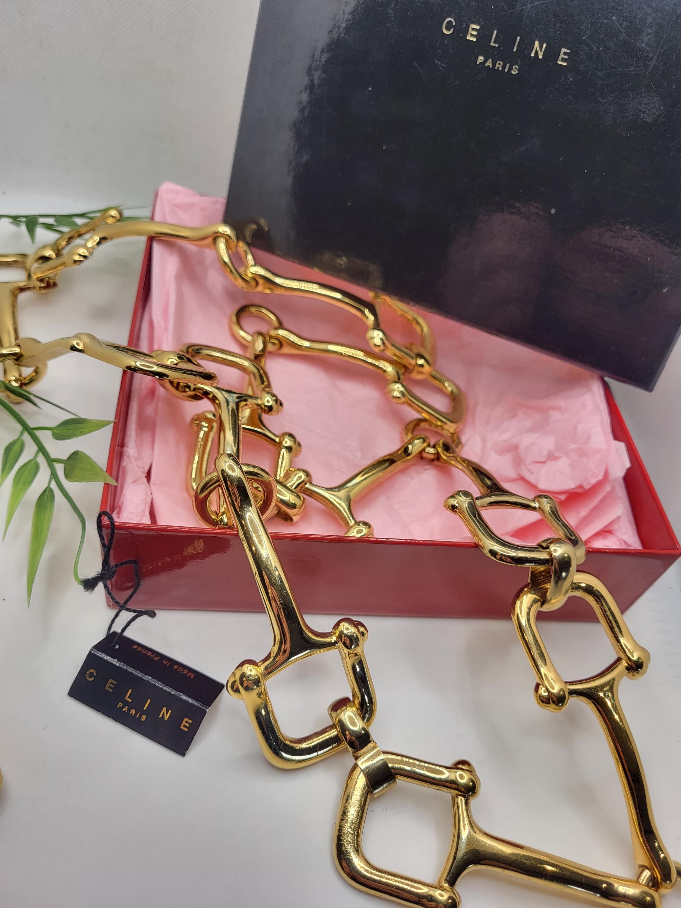 良好　良品　セリーヌ　CELINE　ゴールド　チェーンベルト Céline Paris | Vintage Gold Chain Belt Haute Couture French