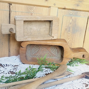 Rare carved wooden butter mold