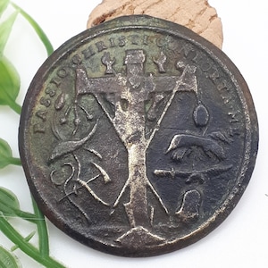 Religious 18th century bronze medal to identify