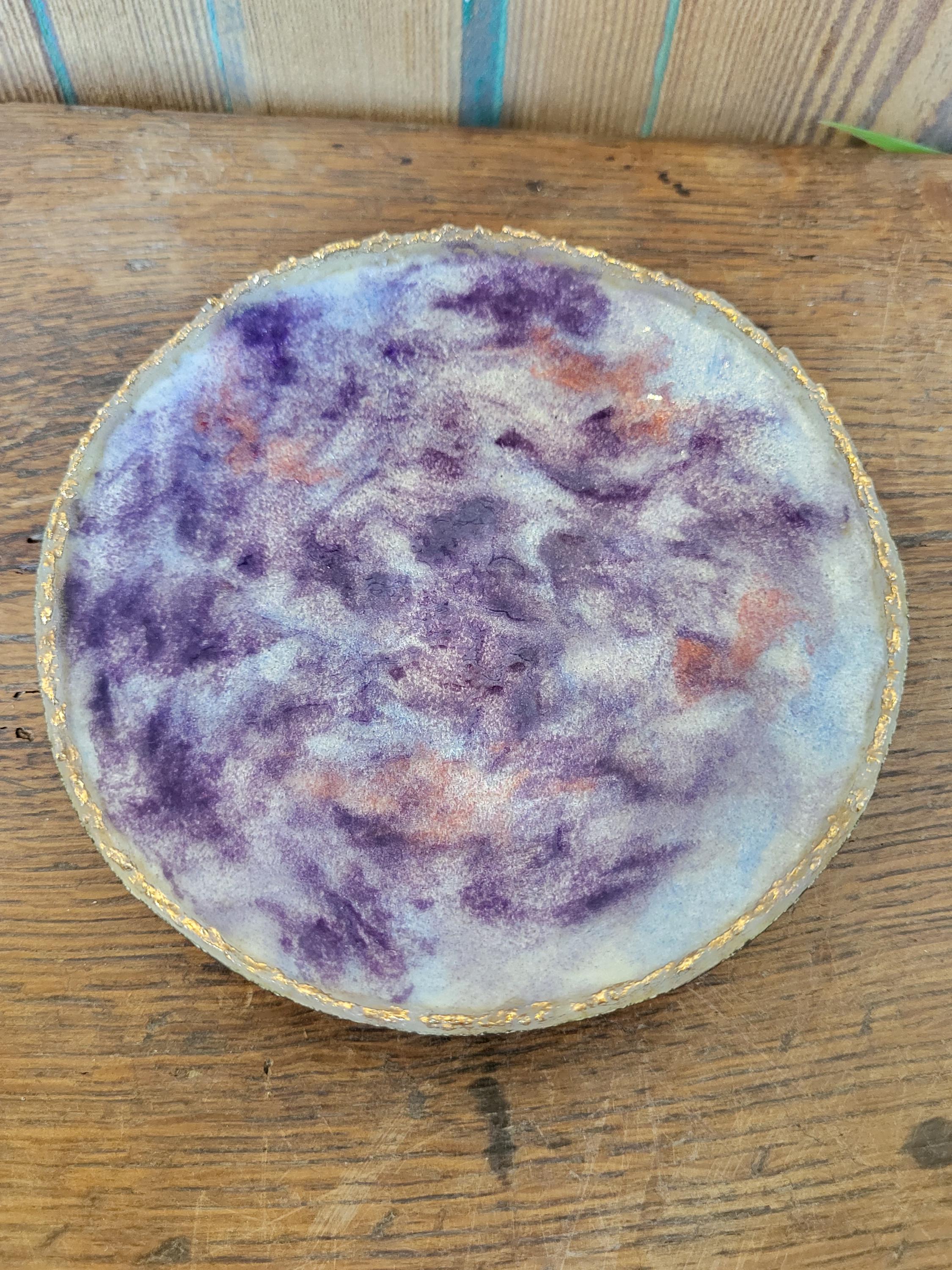 Petite Coupelle En émail D'art De Limoges Signée GUITARD - Avec Cristaux, Couleur Pastel, Occasion