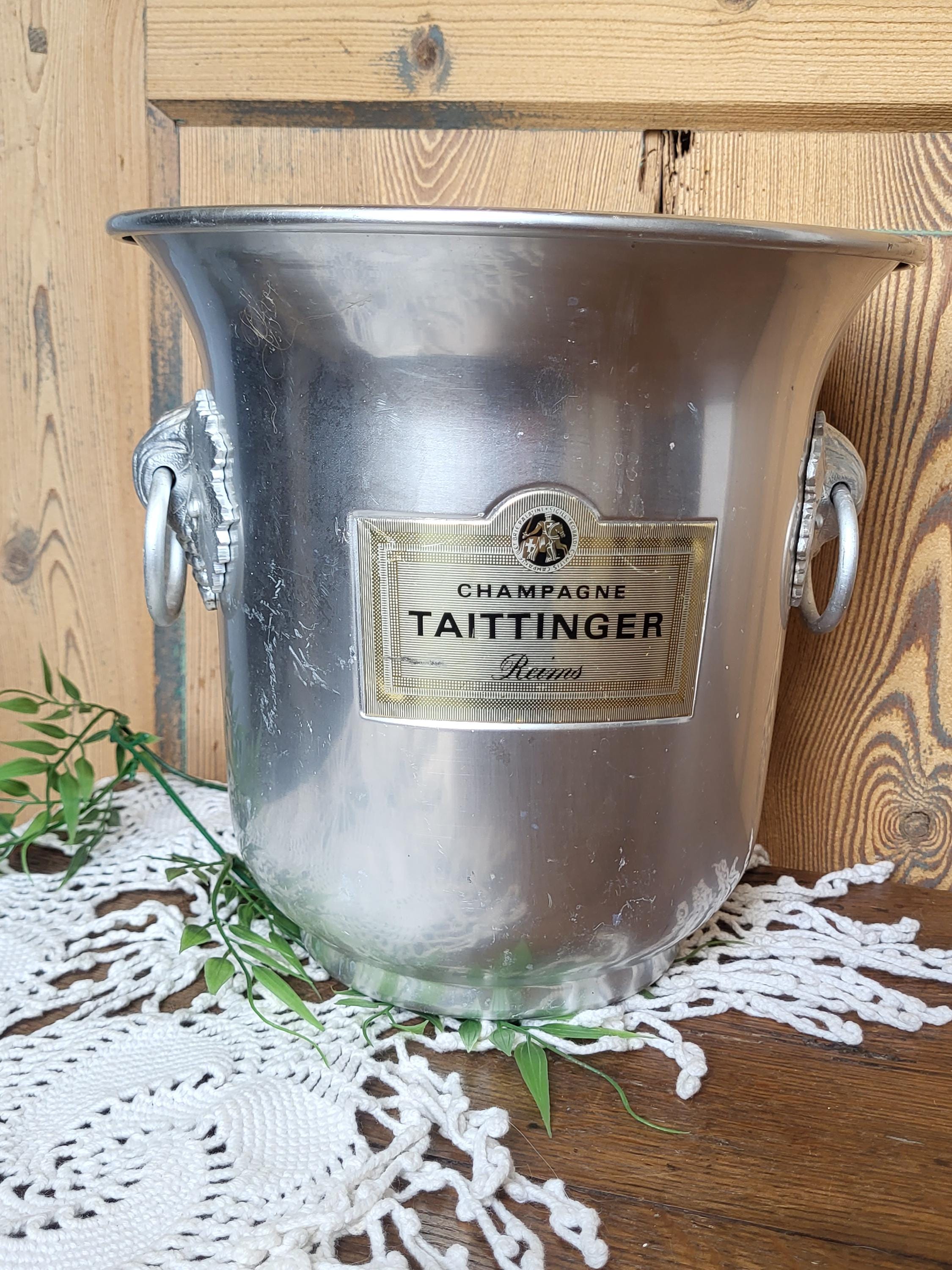 Seau à Champagne Taittinger Ancien – Laiton Argenté – Années 1920-1940 – Made In France