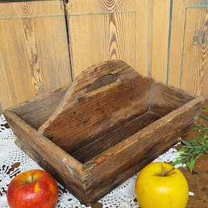 Vintage antique wooden box cutlery box
