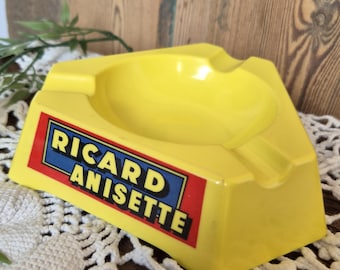 RICARD | Vintage Yellow Advertising Ashtray Made in France