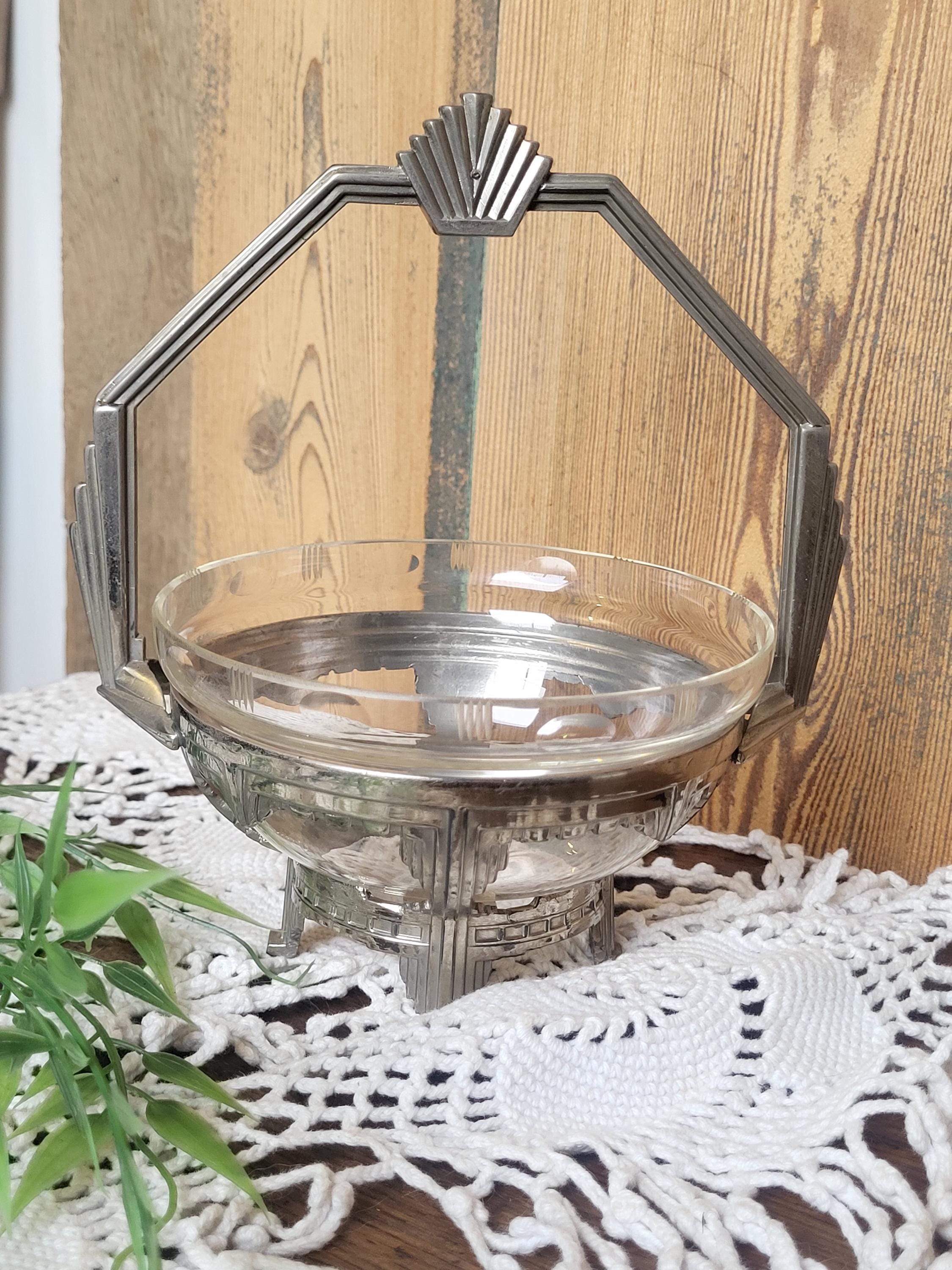 Sucrier / Bonbonnière en verre rose ***VENDU