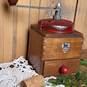 Peugeot | Antique wooden and metal coffee grinder