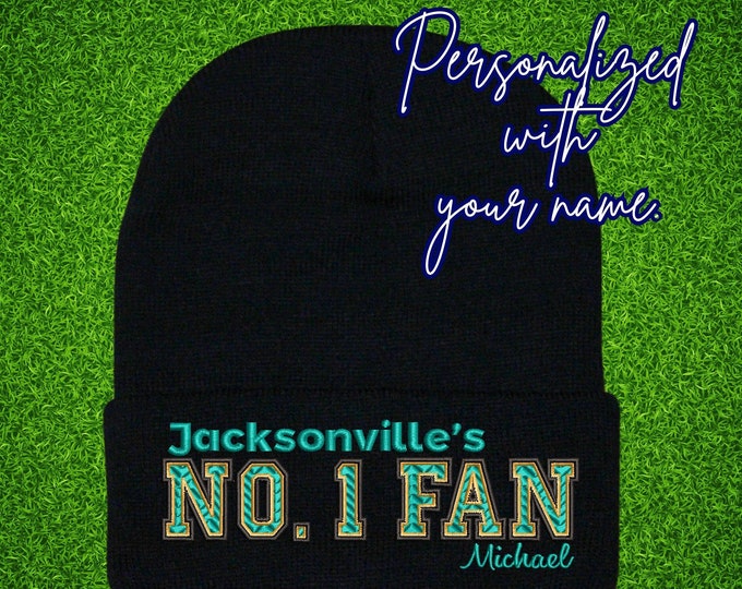 Personalized Jacksonville Embossed Style Premium Beanie with Your Name!